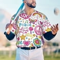 thumbnail image 6 of Daiia Peace Love and Dove Flower Power Mens Baseball Jersey Button Down Shirts Short Sleeve Sports Uniforms-XX-Large, 6 of 9