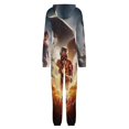 thumbnail image 5 of The Flash Women Men Pajamas Zipper Onesie Jumpsuit Hooded One Piece Sleepwear, 5 of 8