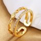 thumbnail image 1 of Anillo de Plata de Ley 925 HipHop abierto ajustable plata/oro para mujer exquisita joyería para novia estudiante regalo de fiesta de boda, 1 of 2