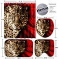 thumbnail image 6 of 4 Pcs Bathroom Shower Curtain Set,Blue Leopard Print Shower Curtain Bright Style Shower Curtain Sets with Rugs(Bath Mat,U Shape and Toilet Lid Cover Mat) and 12 Hooks, 6 of 6