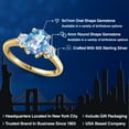 thumbnail image 2 of Gem Stone King 18K Yellow Gold Plated Silver Millennium Blue Mystic Quartz and White Moissanite Engagement Ring for Women | 2.26 Cttw | Oval 9X7MM | Gemstone Birthstone | Size 8, 2 of 7