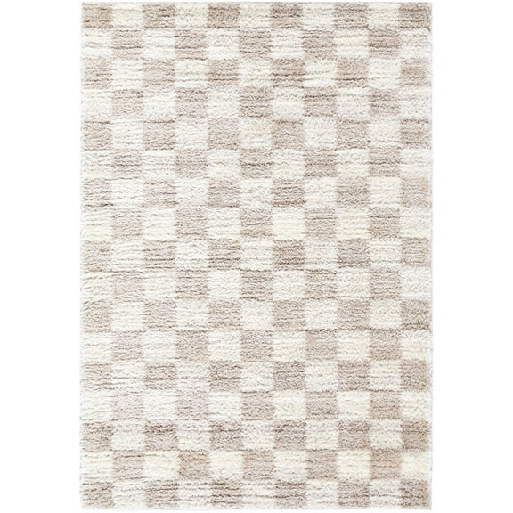 Hauteloom Belita Living Room, Bedroom Area Rug - Contemporary - High Pile - Cream, Ivory, Olive - 2' x 2'11"