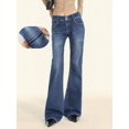 thumbnail image 4 of EMMIOL Women's Mid Rise Flared Bell Bottom Stretch Wide Leg Jeans Y2K 90s Boyfriends Denim Pants, 4 of 4
