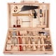 thumbnail image 1 of Juego de herramientas para niños, caja de herramientas de mantenimiento de carpintero, herramientas reales, desmontaje y montaje, caja multifuncional para carpintería, 16 piezas, 1 of 5