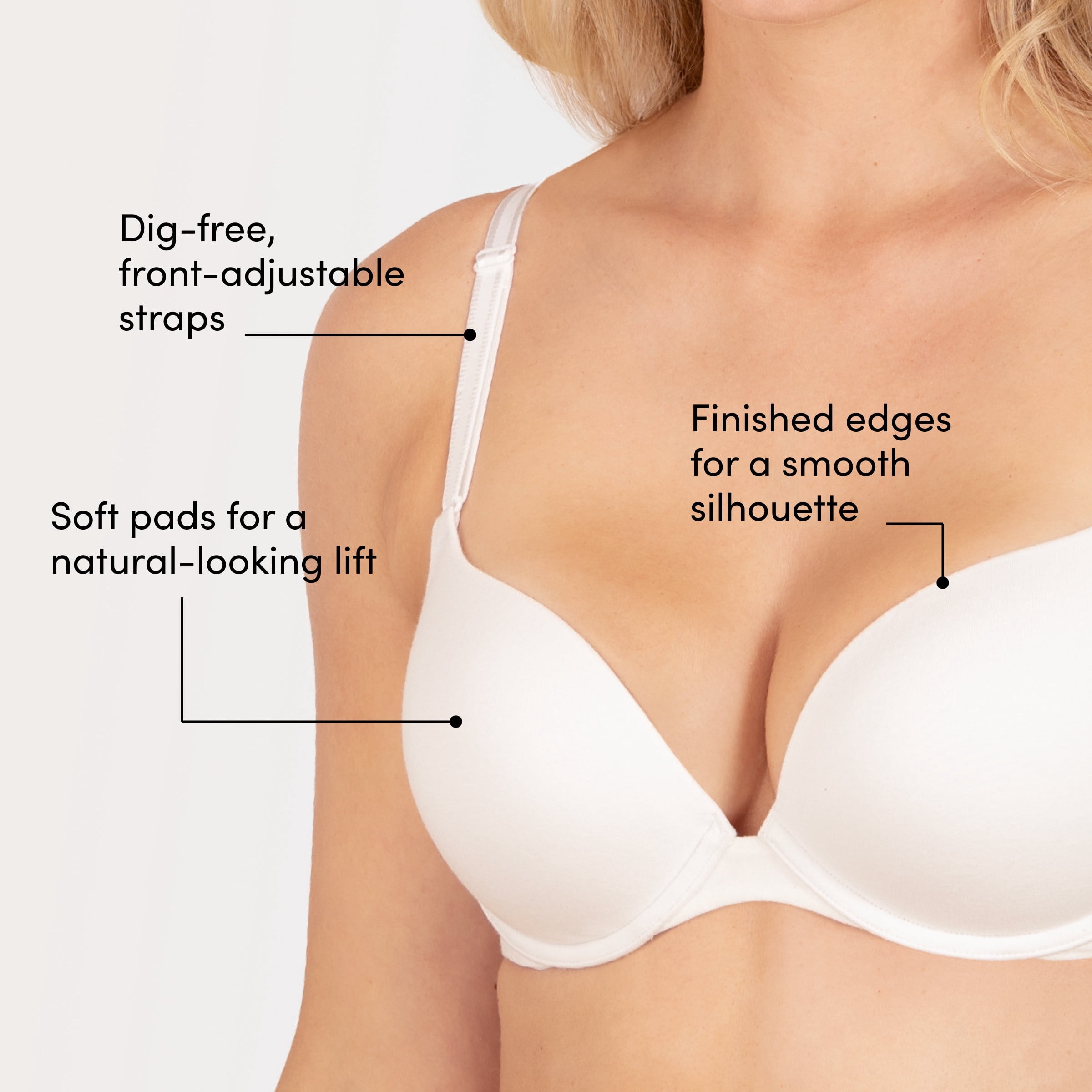 Fruit of The Loom Women's Everyday Cotton 3-Pack Push-Up Bra