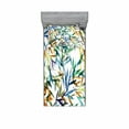 thumbnail image 1 of Traditional Bedding Set with Sheet & Covers, Colorful Bamboo Tree Leaves Hand Drawn Style Plants Picture Print, Printed Bedroom Decor 2 Shams, 4 Sizes, Multicolor, by Ambesonne, 1 of 3