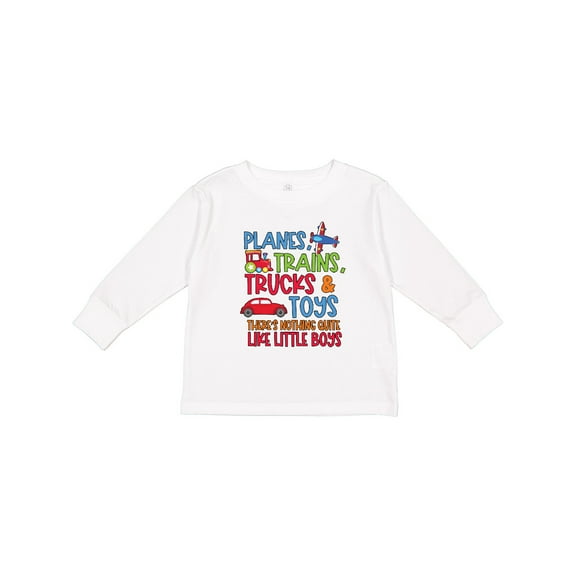 Inktastic Planes Trains Trucks and Toys Nothing Quite Like Little Boys Boys Long Sleeve Toddler T-Shirt