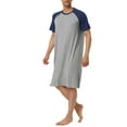 thumbnail image 4 of NOMADIC NOOK Men's Short Sleeves Comfy Contrast Color Loose Fit Nightshirts 2 Pack, 4 of 6