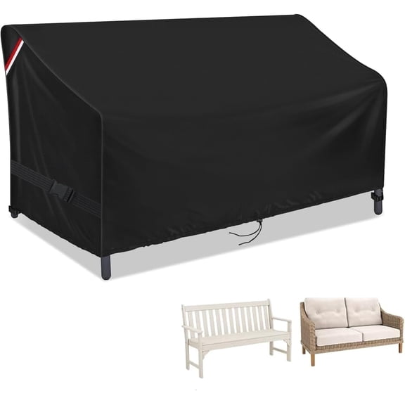 Loenel Outdoor Loveseat Cover, Waterproof 2-Seater Outdoor Bench Cover for Patio Sofa Furniture, Outside Small Couch Covers - 54"W x 38"D x 35"H