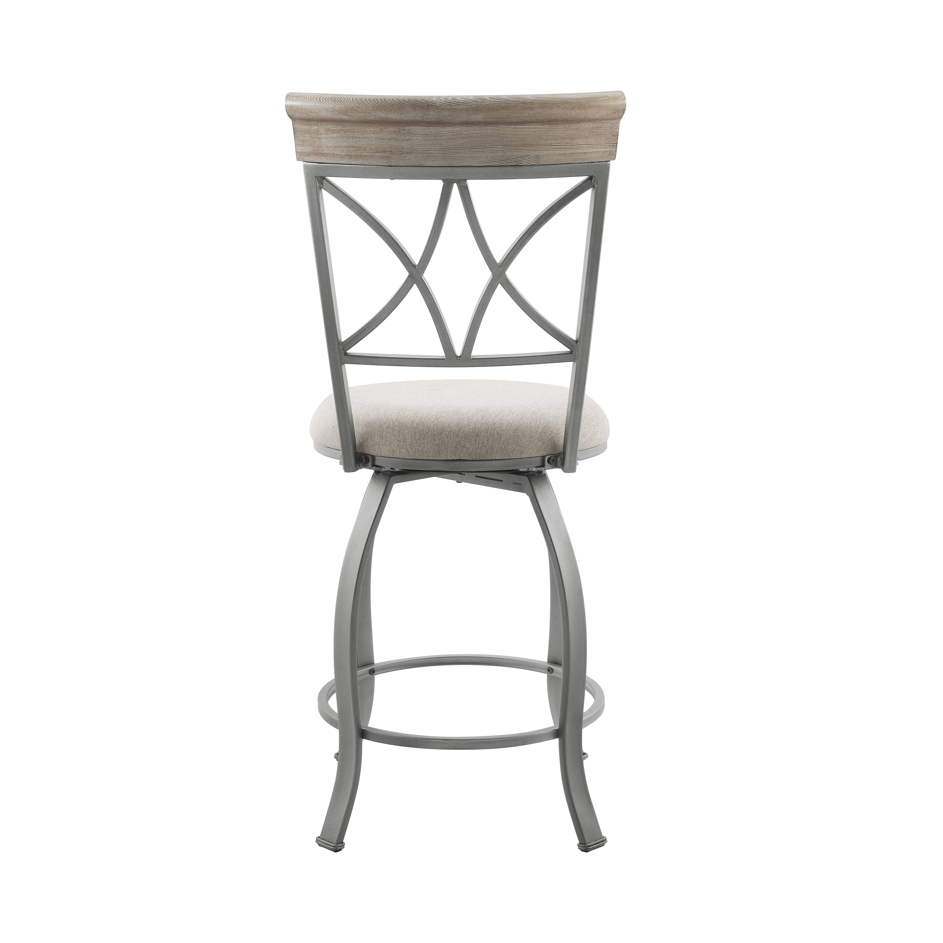 Powell Roselyn 24" Indoor Round Metal Swivel Counter Stool, Pewter