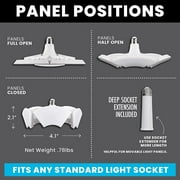 Bell and Howell Socket Burst Six Panel Ceiling Light 144 LED Bulbs 3000 Lumen for Garage Home