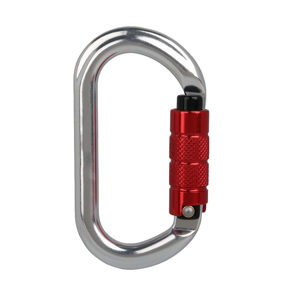 25KN Sturdy Outdoor Rock Climb Rescue Carabiner Clip Lock Hook with Pulley NEW 