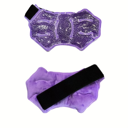 1pc Ankle/Sport Foot Ice Wrap, Hot Cold Ice Gel Pack with Adjustable Brace for Ankle, Knee, Arm, Bow, Leg, Microwaveable, Freezable and Reusable Purple