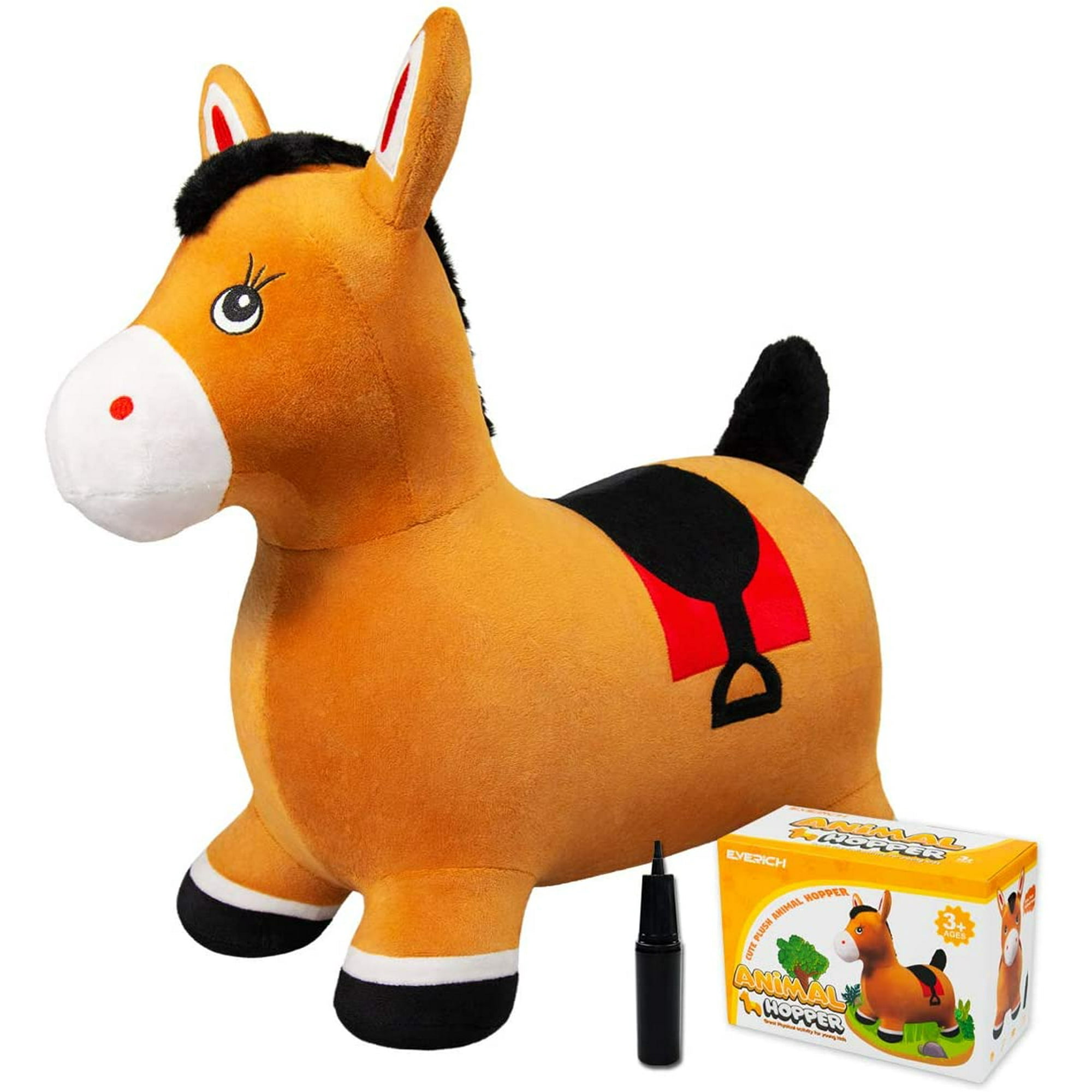 Hhhc Bouncy Horse Hopper Plush Inflatable Bouncing Animal Hopper With Pump Outdoor Indoor Ride On Hopping Toys Gift For Kids Toddler Other 23 X 11 X 1