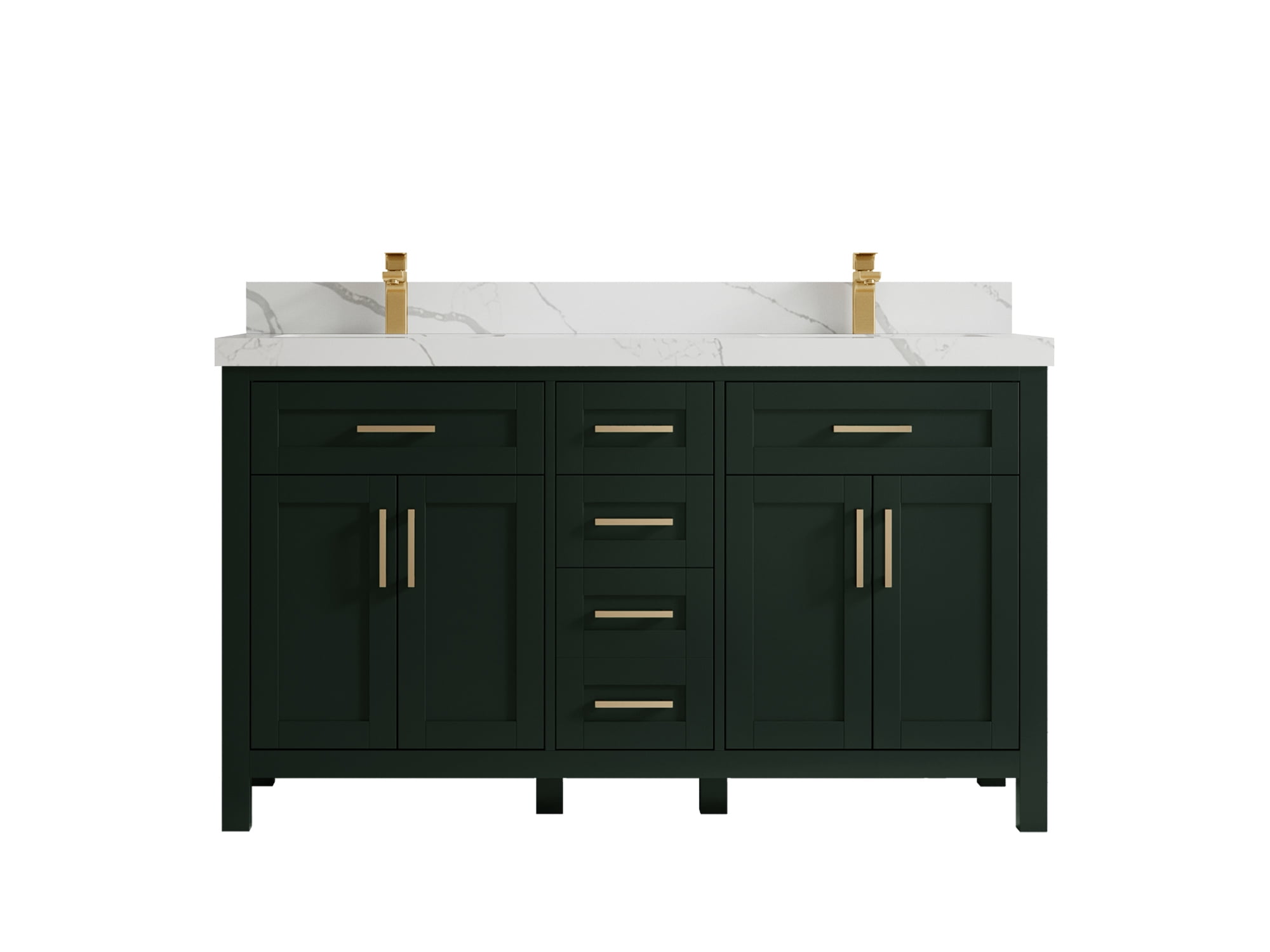 Cambridge 60 in. W x 22 in. D Double Sink Bathroom Vanity in Dark ...
