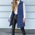 thumbnail image 6 of Women Long Puffer Vest Solid Color Full Zip Up Quilted Sleeveless Jacket Lightweight Winter Puffer Outerwear, 6 of 6