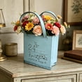 thumbnail image 6 of Vintage Iron Vase Flower Pot With Handles, Rustic Metal Dried Flower Vase Home Decor, Living Room Kitchen Shelf Bedroom Wedding Decoration Gift, 6 of 6