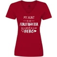 thumbnail image 3 of Inktastic My Aunt is a Firefighter and a Hero Women's V-Neck T-Shirt, 3 of 5