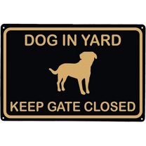 Wall Decor Dog in Yard Keep Gate Closed Wall Door Sign Please Keep Gate Closed Vintage Retro Metal Indoor Outdoor Road Firm Water Tin Signs 8x12inch Vintage Signs Aluminum Plates Funny Art