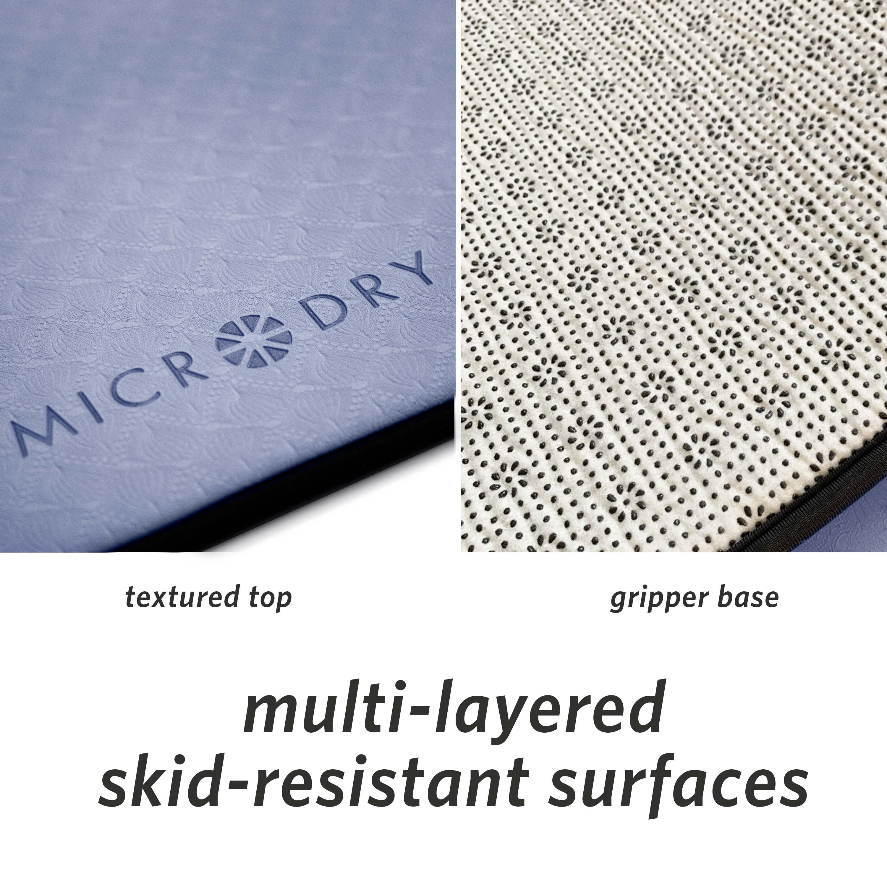 Microdry Yoga Mat Extra Thick Skid Resistant 72" x 26" Blue