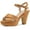 Brown, variant on BLISSFUL STEP Women's Strap Platform Chunky Heel Slingback Sandals