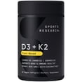 thumbnail image 1 of Suplemento Sports Research con vitamina D3 + K2 vegana 5000 UI, 1 of 8