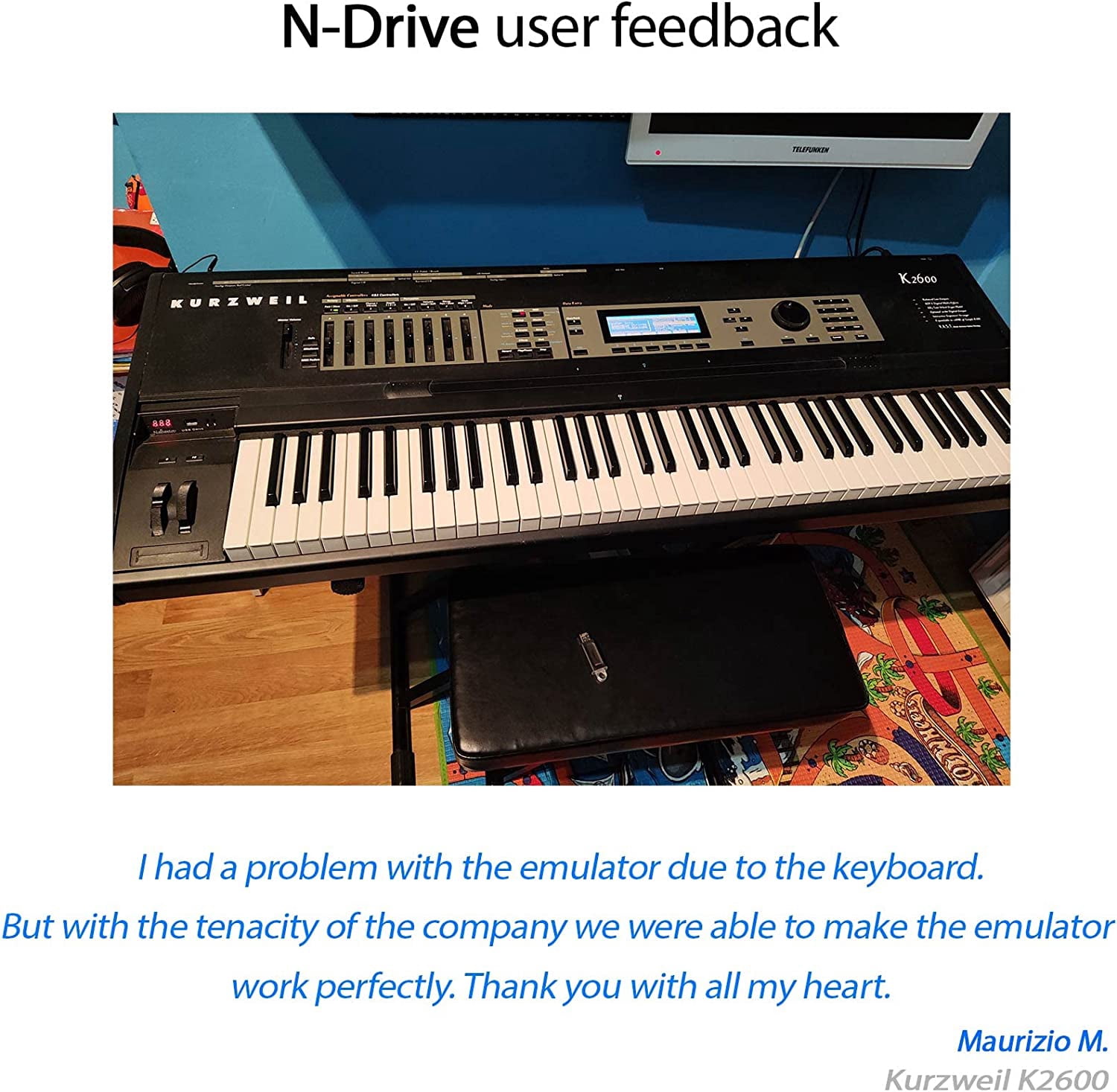 Floppy Disk USB Emulator Nalbantov N-Drive 1000 for Kurzweil K2000/2500/2600 and S/XS/RS versions also