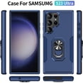 thumbnail image 2 of DaXi for Samsung Galaxy S23 Ultra Phone Case, Shockproof Heavy Duty Swivel Bracket-Dark Blue, 2 of 12
