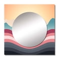 thumbnail image 2 of Designart "Bold Graphic Sunset Teal And Pink I" Modern Geometric Square Mirror For Wall Decor - Large Pink Square Mirror Printed Wall Decor - Modern Square Living Room Mirror, 2 of 5