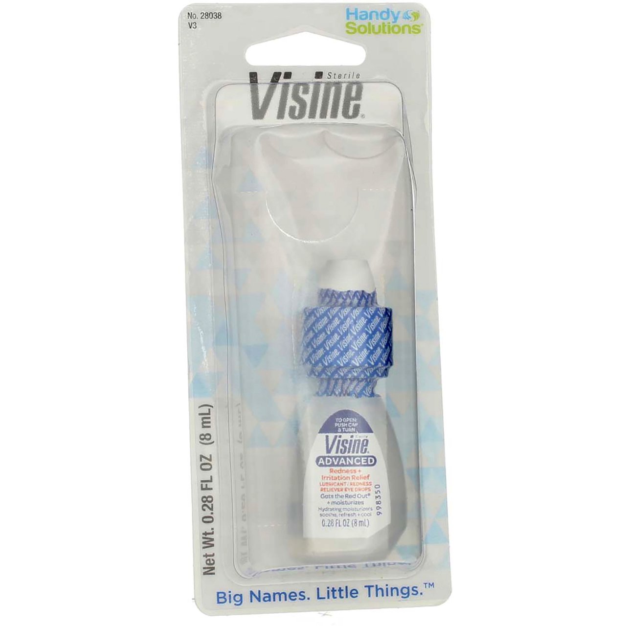 3 Pack - Visine Advanced Relief Eye Drops, Travel Size 0.28 oz