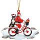 thumbnail image 1 of Paquete de 2 divertidos adornos colgantes de madera de Navidad, lindo Papá Noel monta una bicicleta con un perro, árbol de Navidad, manualidades para colgar en Navidad, Año Nuevo (GRAMO), 1 of 5