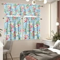 thumbnail image 6 of Pink Rose Kitchen Curtains and Valances Set Daisy Rod Pocket Tier Curtains 3-Piece House Decor Curtains for Living Room Bedroom Bathroom Easy to Install Kitchen Valance Curtains, 6 of 6