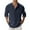 Navy, variant on Mens Work Shirt Loose Stand Solid Color Pocket Long Sleeve Mens Knit Tops,Blue,L