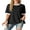 07-Black, variant on Women's Top Short Sleeved T-Shirt Round Neck Casual Blouses Patchwork Split Hem Tee Top White L