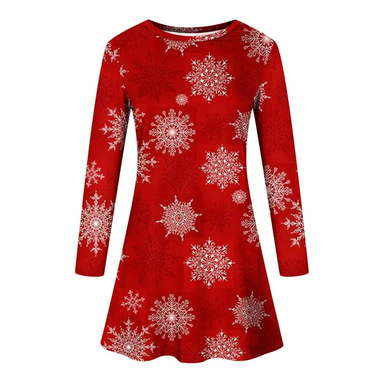 Black and Friday Christmas Dress Deals 2023 Glitter Christmas Trees Dresses  for Women Elegant Plus Size Casual T Shirt Dresses Fall Loose Flowy Swing  Tunic Dress 