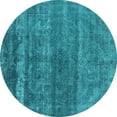 thumbnail image 1 of Ahgly Company Indoor Round Oriental Light Blue Industrial Area Rugs, 5' Round, 1 of 4