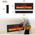 thumbnail image 3 of Lumiparty 40" Electric Fireplace Wall Mounted, Recessed Wall Fireplace Electric with Remote Control & Touch Screen, Ultra Thin Indoor Fireplace Heater, Adjustable 12 Flame Colors, 750/1500W, 3 of 9