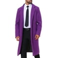 thumbnail image 4 of INSPIRE CHIC Winter Overcoat for Men's Single Breasted Notch Lapel Business Trench Coats 2XL Purple-New, 4 of 6