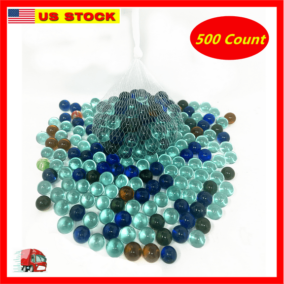 500 Pcs Glass Marbles 6 lb Mixed Dark blue Glass 5/8" 16mm Sling Shot Ammo Bulk Wholesale Lot