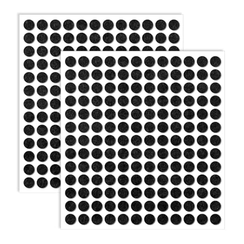 312 PCS Round Felt Furniture Pads,Non Slip Self Adhesive Felts Pads Felts Cabinet Door Stops Ideal Black Felt Bumpers,0.4 inch Round,Black