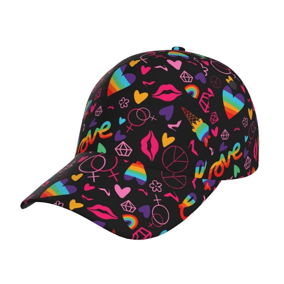 Vsdgher Lgbt Arc-en-Ciel pour Fierté Imprimé Classique Profil Bas Casquette de Baseball Golf Casquette Papa Ajustable Casquettes Hommes Femmes Casquette Non Structurée