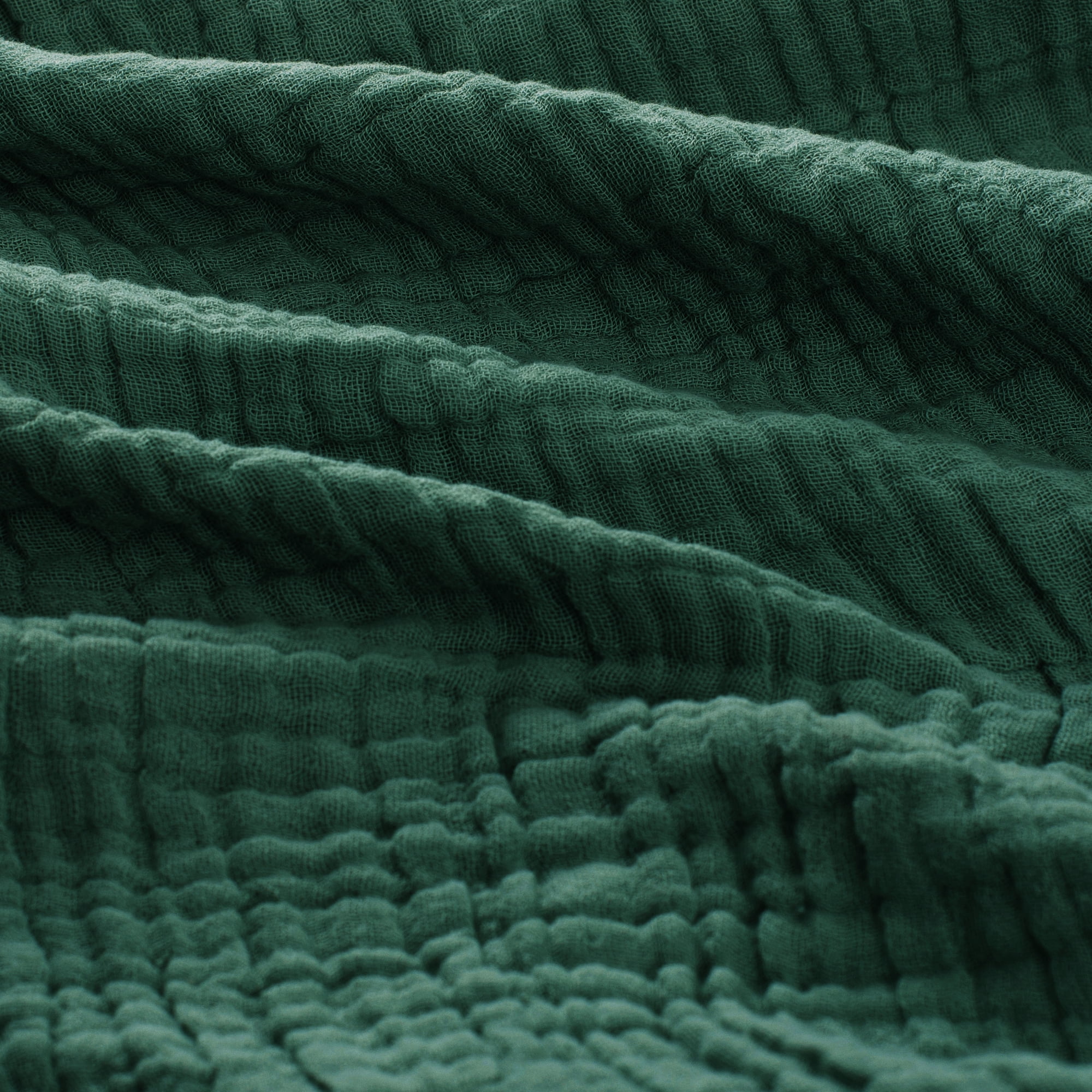 Carriediosa 100% Cotton Muslin Blanket Soft Gauze Blankets for Adults, 108" x 90" King Size Dark Green