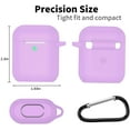thumbnail image 4 of AirPods Case, Full Protective Silicone AirPods Accessories Cover Compatible with AirPods 1&2 Wireless and Wired Charging Case(Front LED Visible),Light Purple, 4 of 8