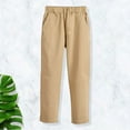 thumbnail image 2 of Povozer Kids Boy's School Pants Cotton Uniform Pants for Boys(Khaki,6-7Y), 2 of 6