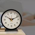 thumbnail image 6 of Battery Powered Analog Clock | Silent No Ticking Quartz Movement | Light-Up Dial | Compact for Desk Bedside Travel | Black Metal ABS | 1pc | 4.6x4.2in, 6 of 6