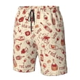 thumbnail image 5 of Disketp Men'S Swim Trunks Hawaiian Breathable Surf Beach Swimsuits Mesh Lining Beach Shorts With Pockets-Red Wine, 5 of 9