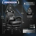 thumbnail image 3 of Waleaf Gaming Chair Ergonomic Office Chair with Footrest and Lumbar Support, Height Adjustable High Back Gamer Chair with Headrest for Adult, 3 of 7