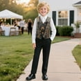 thumbnail image 3 of Garronmavis Bear Boys Outerwear Vests Comfortable Camo Forest Formal Waistcoat Vest with Pockets Fashion 3-button Single Breasted Closure & 2 Slit Pockets Stylish Fall Winter Coats, 3 of 7