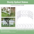 thumbnail image 3 of 5pcs Metal White Decorative Garden Fence Rustproof Animal Barrier, 27.2x26.3inch, 3 of 11