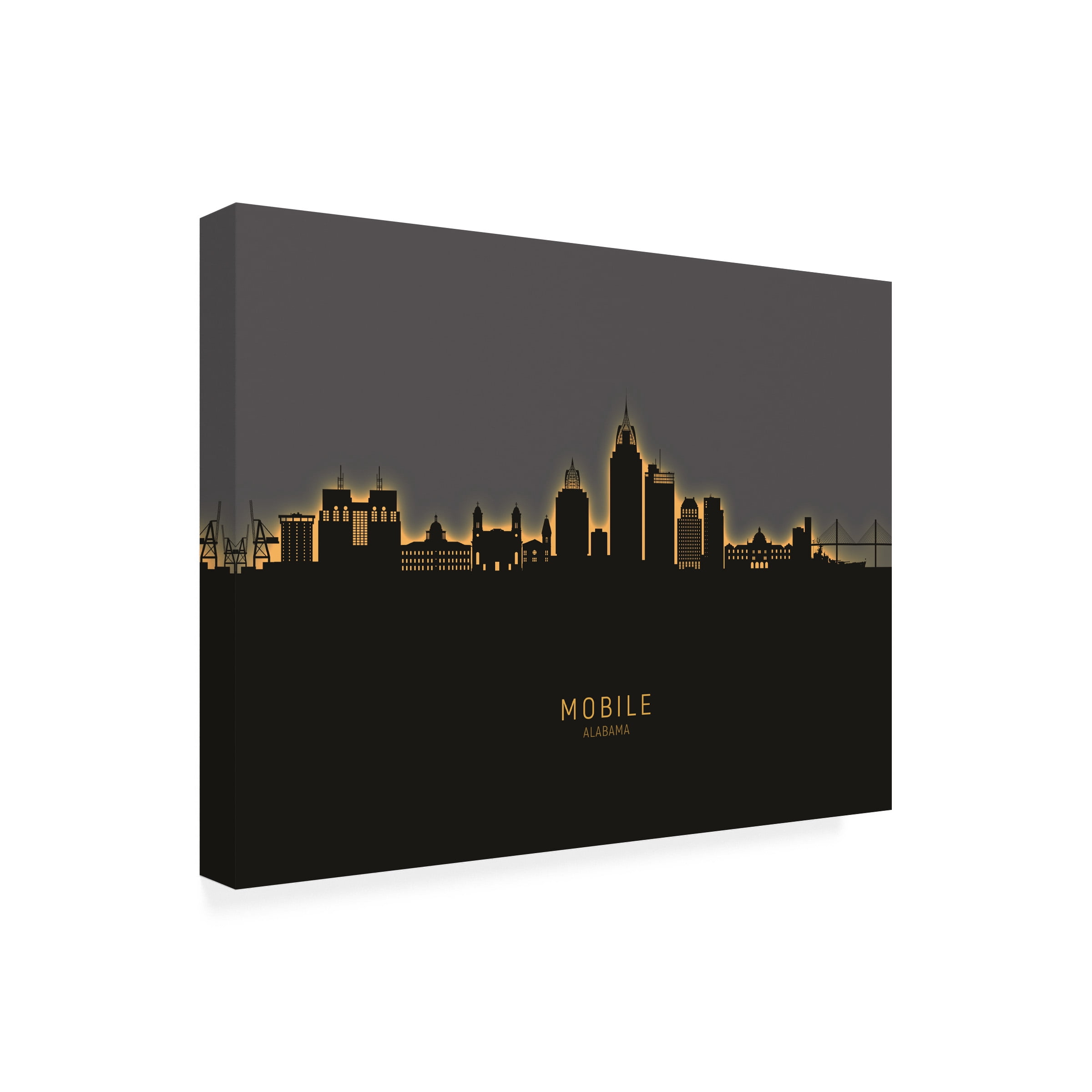 Michael Tompsett 'Mobile Alabama Skyline Glow II' Canvas Art